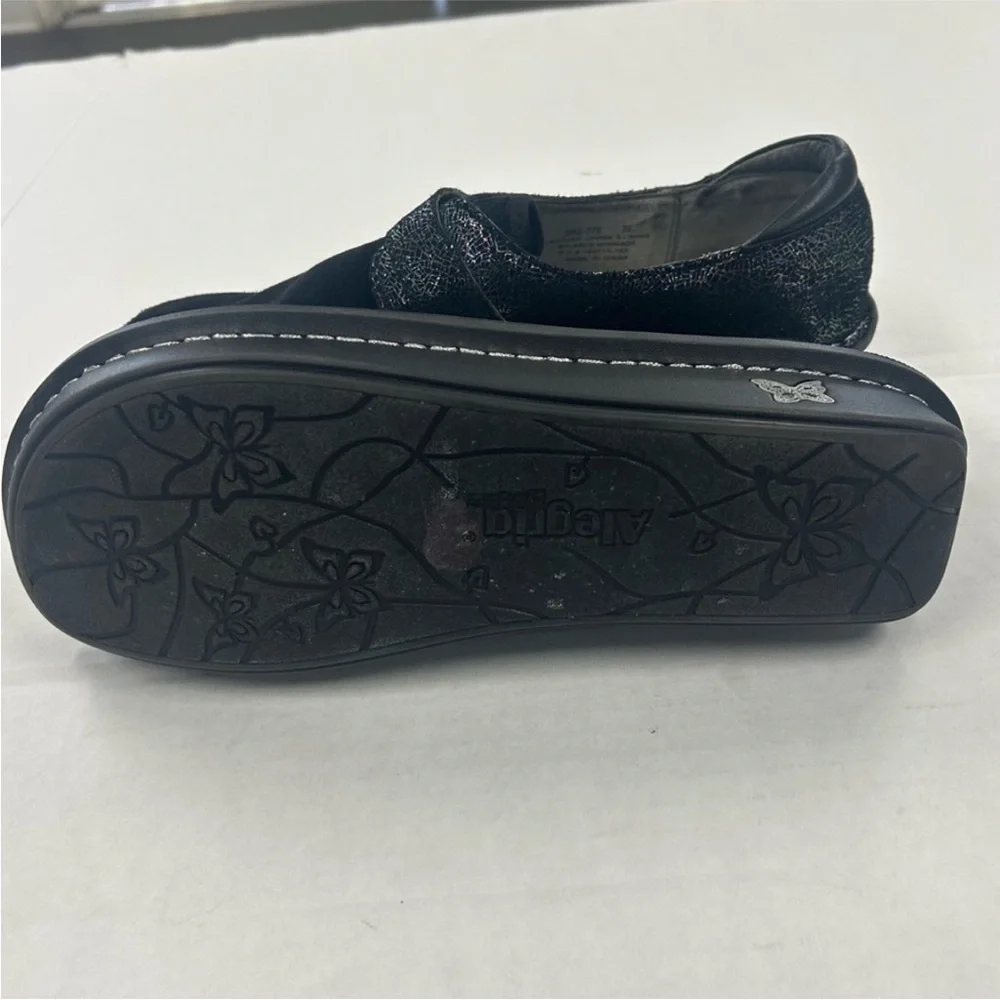 Alegria Brenna Black Metallic Leather Mary Jane Clogs. Size 9. - Picture 4 of 6